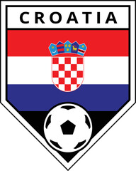 Naklejka premium Croatia Angled Team Badge for Football Tournament