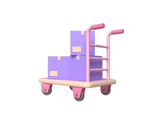 Delivery trolleyicon isolated 3d render illustration