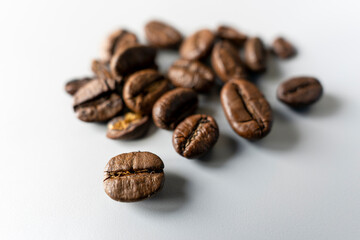 coffee beans on white background