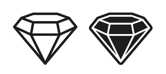 Diamond and gem stone vector icon logo