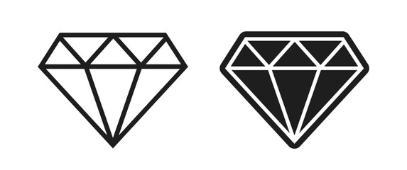 Diamond crystal gemstone vector icon