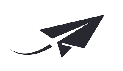 Flying paper plane vector icon