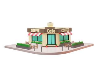 Coffee shop icon isolated 3d render illustration