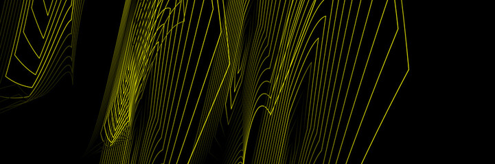 Obraz premium Abstract black background with yellow lines