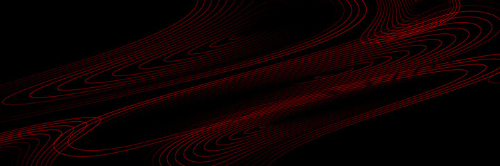 Abstract black background with red lines