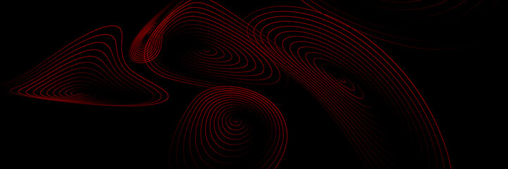 Abstract black background with red lines