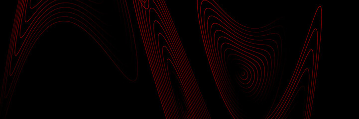 Abstract black background with red lines