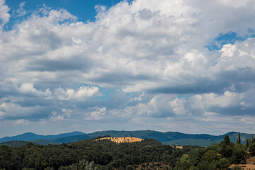 Tuscany, Italy. Hills near to the medieval hill town of Pitigliano. Tuscan landscape