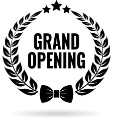 Grand opening laurel vector emblem