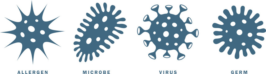 Germs icon, virus microbe allergen - obrazy, fototapety, plakaty