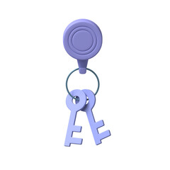 Key icon isolated 3d render illustration