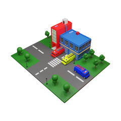 Fire Station icon isolated 3d render illustration