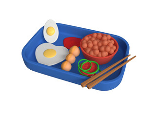 Food item isometric icon 3d render illustration