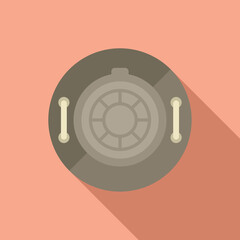 Urban manhole icon flat vector. City road
