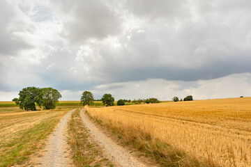 Fototapeta na wymiar Clouded farmland scenery