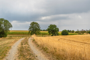 Stormy farmland scenery