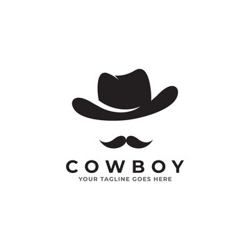Hat cowboy logo design vector template.