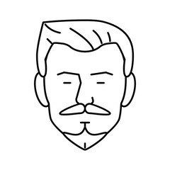 van duke beard hair style line icon vector illustration