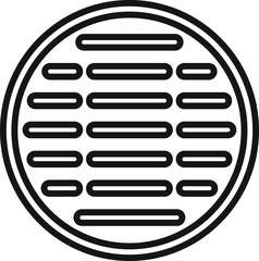 Lid manhole icon outline vector. City road