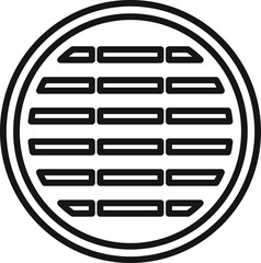 Canalization manhole icon outline vector. City road