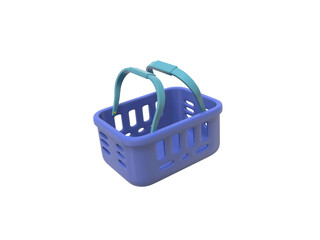 Empty Shopping basket icon isolated 3d render illustration