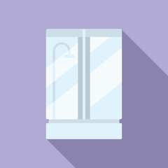 Wall washroom cabin icon flat vector. Shower stall