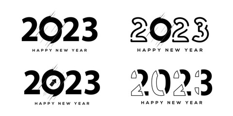 2023 Happy New Year logo Set