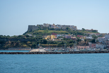 View of old town of Procida island.