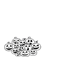 halloween pumpkins painted on a white sheet