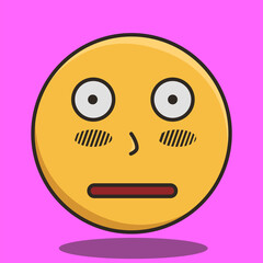 surprised yellow emoticon illustration