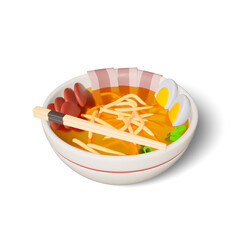 Ramen noodles icon isolated 3d render illustration