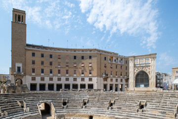 Lecce view of south italian heritage site. Cityscape of a unique Mediterranean jewel.