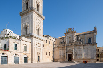 Fototapeta na wymiar Lecce view of south italian heritage site. Cityscape of a unique Mediterranean jewel.
