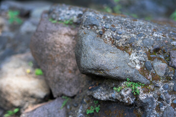 Selective focus stone in foundation