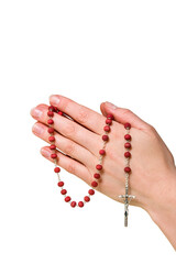 Female hands with rosary