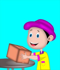 child with a gift box 