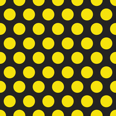 Yellow and gray polka dot seamless pattern as background