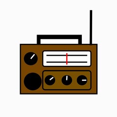 retro radio isolated on white