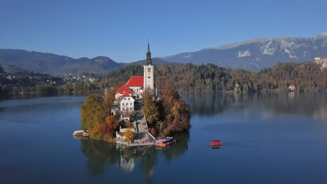 Aerial view of Lake Bled, Slovenia