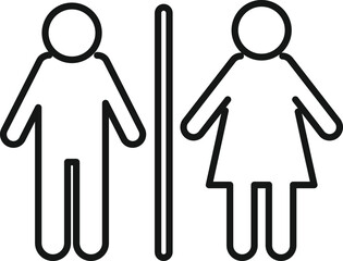 Public wc icon outline vector. Toilet room