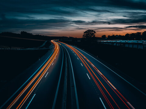 Langzeitbelichtung an der Autobahn A94