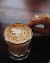 cappuccino in a cafe