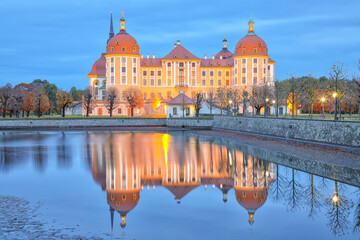 Stunning view of Moritzburg Castle near Dresden.