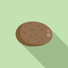 Gmo potato icon flat vector. Dna food
