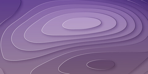 Abstracts purple colorful papercut background. Abstract realistic paper cut decoration textured with wavy layers. Geometric cut paper pink luxury background with gold elements, topography map concept.