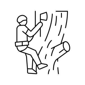 tree surgery landscape line icon vector illustration