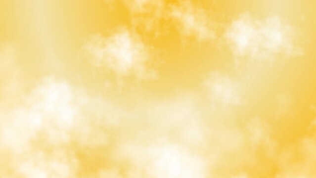 An abstract footage of moving forward through clouds on gold gradation background. Abstract background footage.