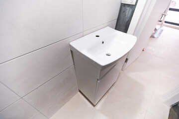 White ceiling in the office. White ceiling can reflect light well. The right light at work. Abstract empty white interior space office. copy space.