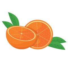 Orange cut isolated on a white background. flat style