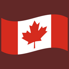 Vector image of the national flag of canada wavy in the wind. Canada Day. Feast of the first of July. Best premium cartoon style illustration.